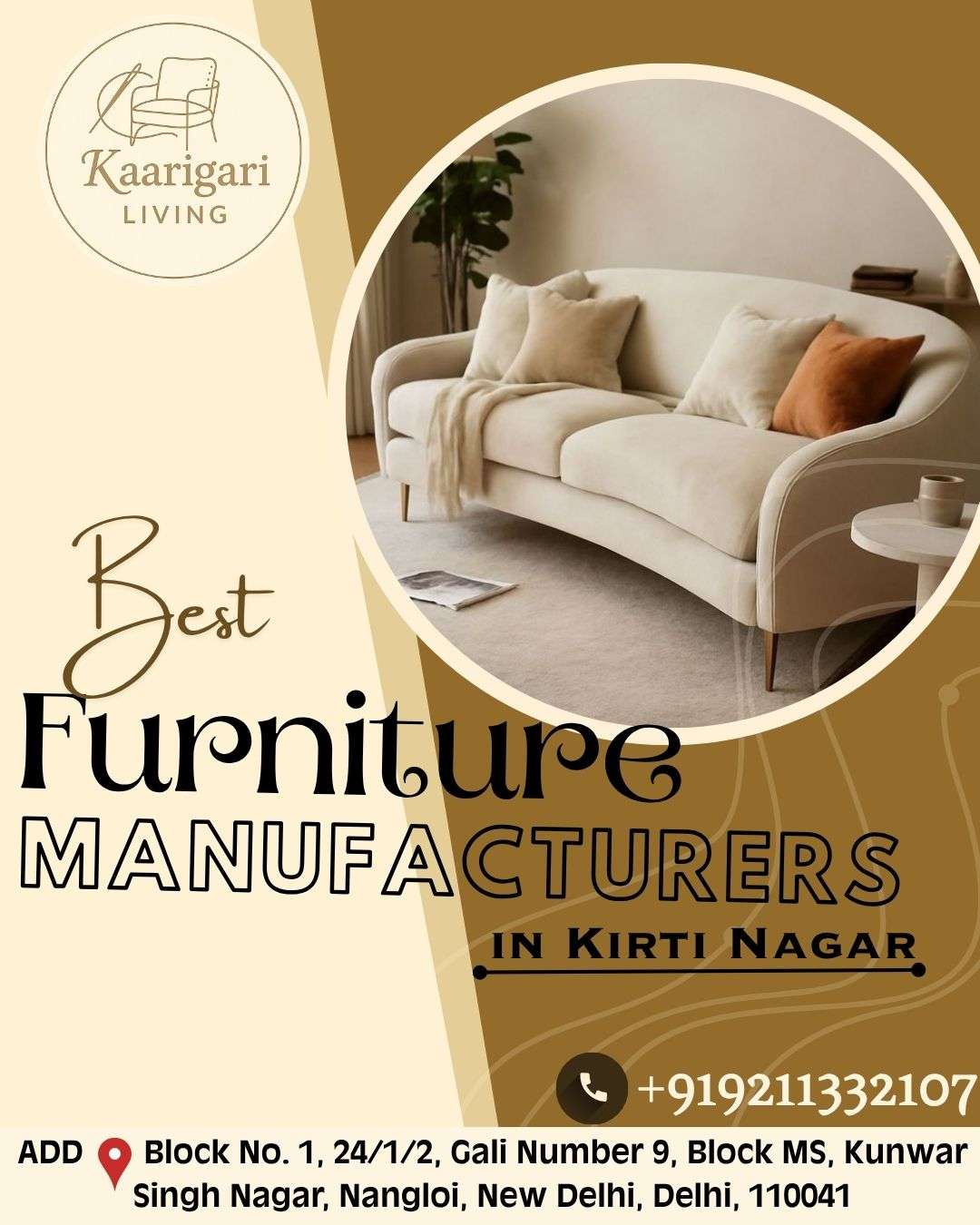 Furniture Manufacturers in Kirti Nagar – Transform Your Interiors with Kaarigari Living