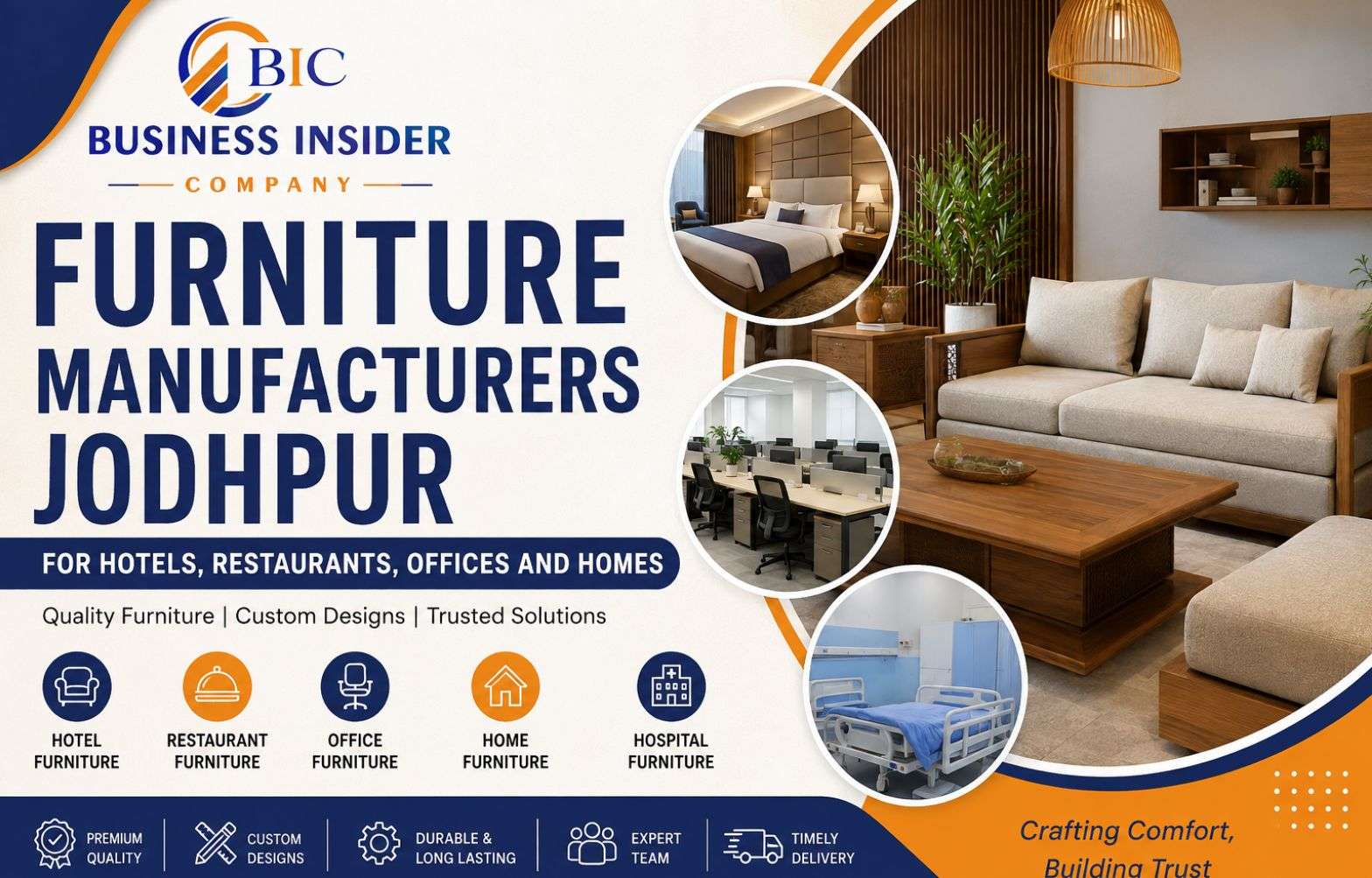 Furniture Manufacturers Jodhpur for Hotels, Restaurants, Offices and Homes